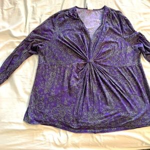 Purple and gray paisley top